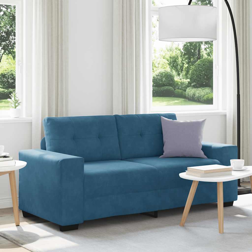 vidaXL Zweisitzer-Sofa Blau 140 cm Samt