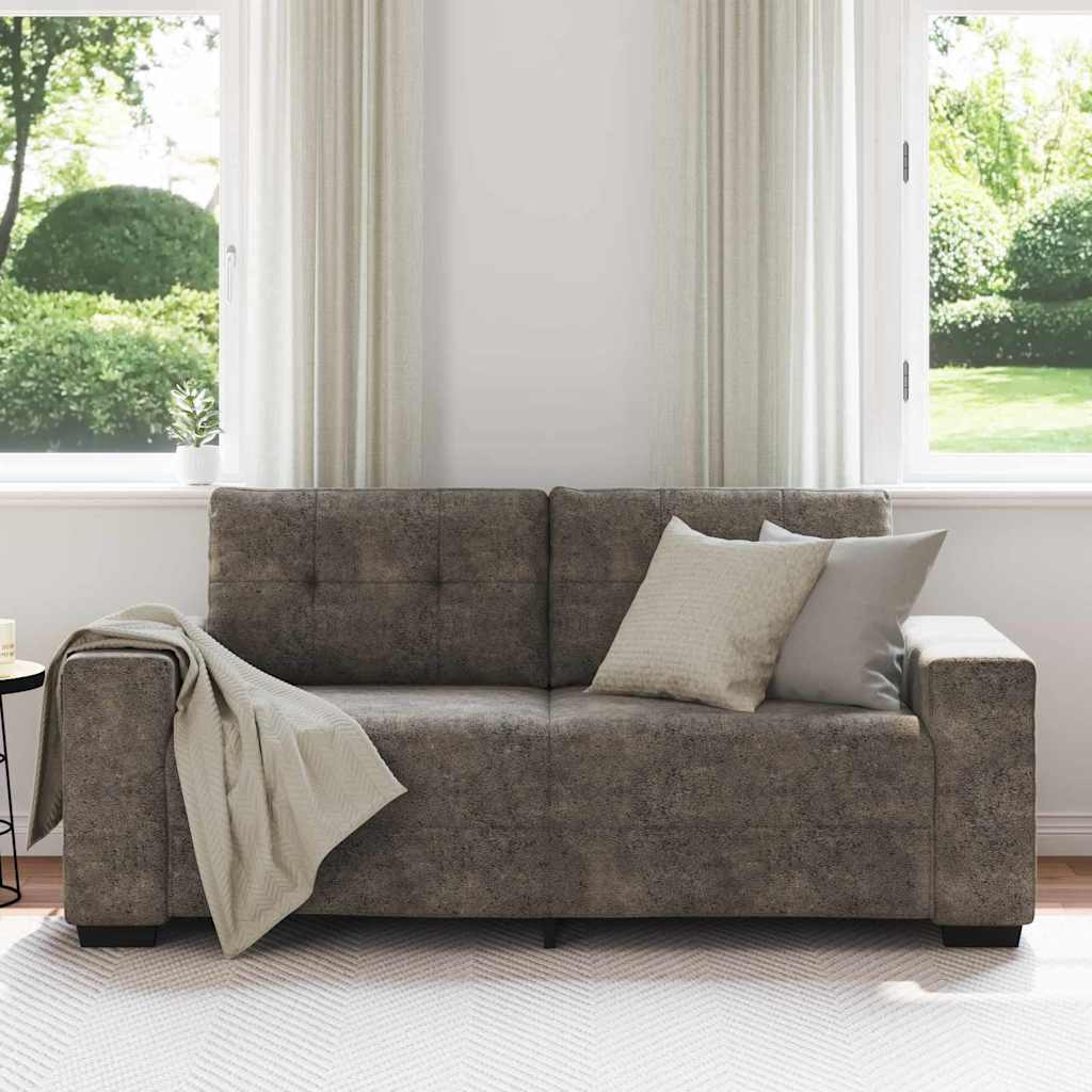 vidaXL Loveseat met kussen Donkergrijs Kunstleer