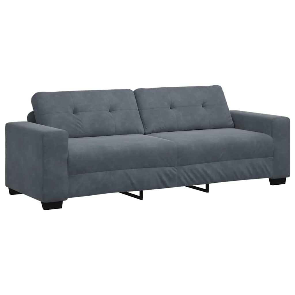 VidaXL 3-zitsbank Donkergrijs 220x78x80 Cm Fluweel
