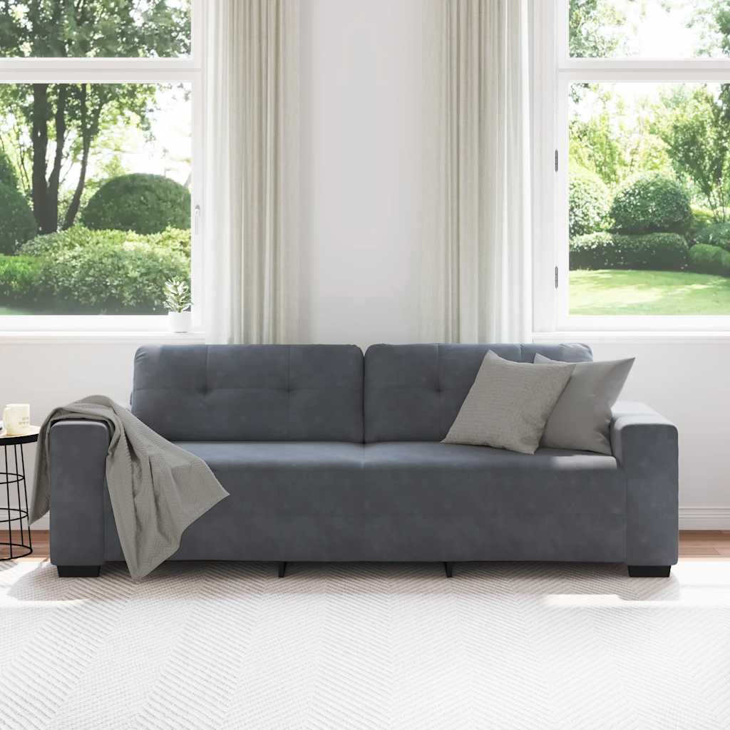 vidaXL 3-zitsbank donkergrijs 180 cm fluweel