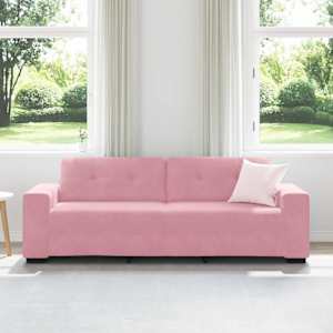 vidaXL | 3-Zits Sofa | met kussen Roze Fluweel