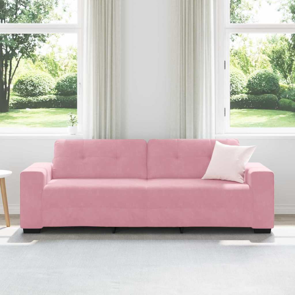 vidaXL 3-zitsbank roze 180 cm fluweel