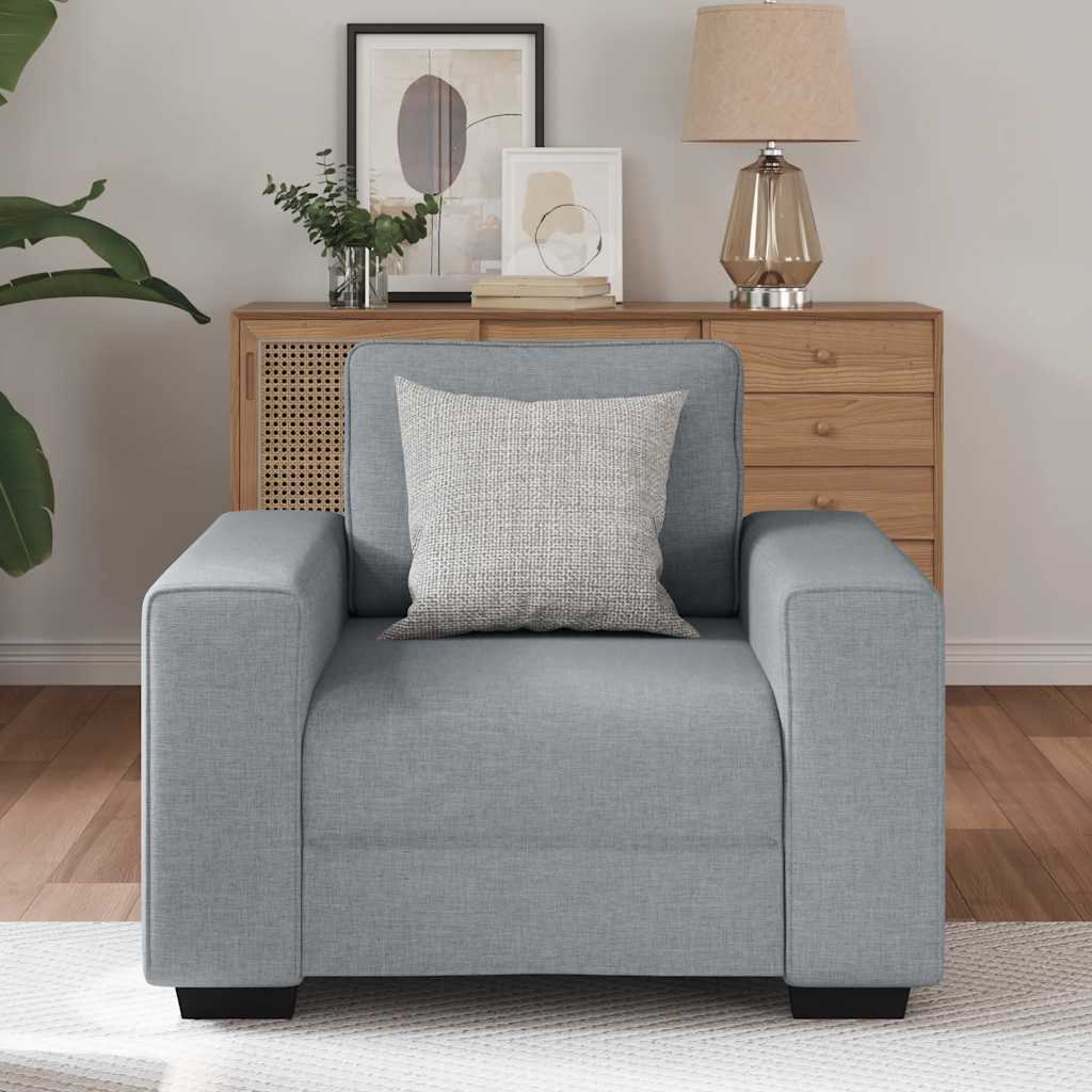 vidaXL Fauteuil 60 cm stof lichtgrijs afbeelding
