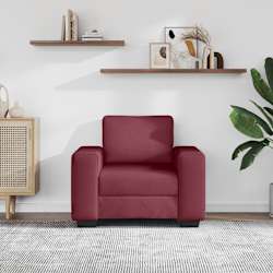 vidaXL Sofa-kėdė, vyno raudonumo, 100x77x82 cm, audinys