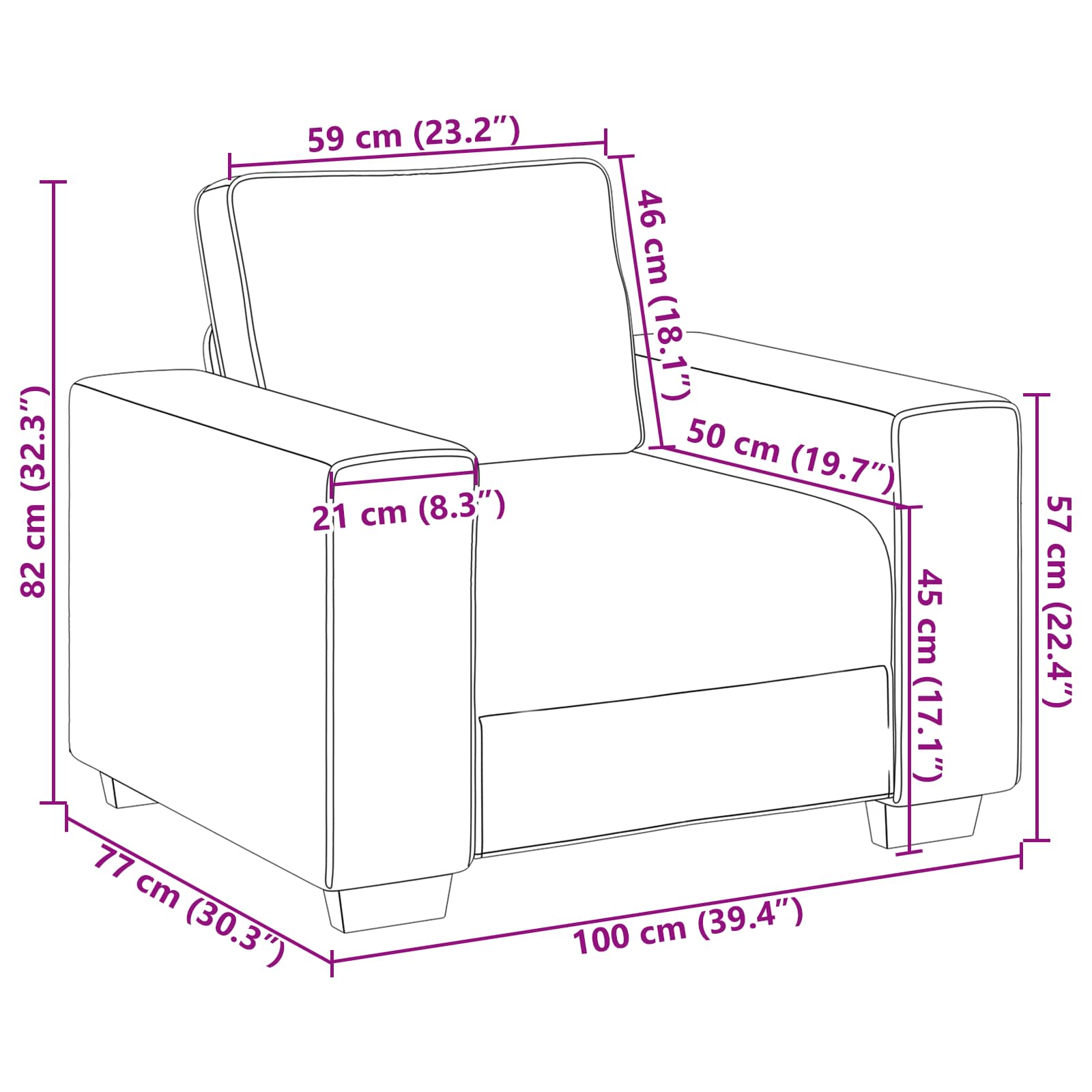 Diivan Beež 100 x 77 x 82 cm Lina-segu kangas 9 Kõik vajalik sinu aeda ja koju! Diivan Beež 100 x 77 x 82 cm Lina-segu kangas - Image 9