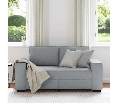 vidaXL Sof&aacute; de 2 plazas de tela gris claro 160x77x82 cm