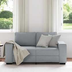 vidaXL Sof&aacute; de 2 plazas de tela gris claro 160x77x82 cm