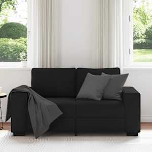 Pohovka pro 2 osoby černá 160x77x82 cm látka - obrázek 3
