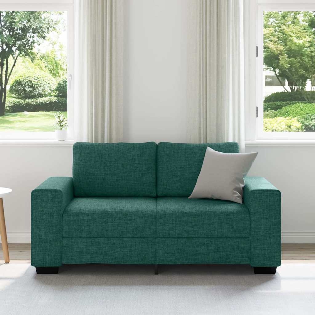 vidaXL 2-zitsbank donkergroen 160x77x82 cm stof groen, foto 2