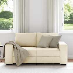 vidaXL Sof&aacute; de 2 lugares tecido 160x77x82 cm cor creme