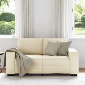 vidaXL Sof&aacute; de 2 lugares tecido 160x77x82 cm cor creme