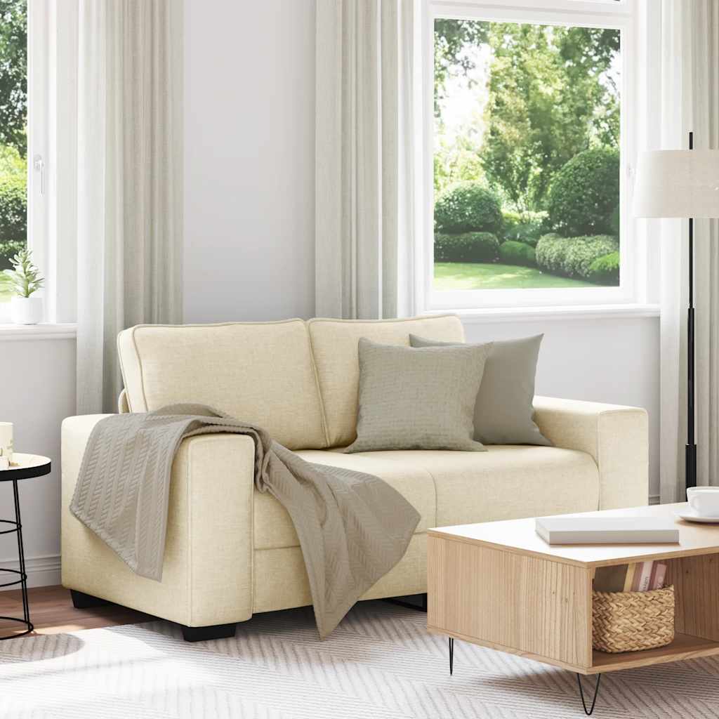 vidaXL 2-Sitzer-Sofa Creme 160x77x82 cm Stoff