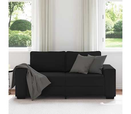 vidaXL Dvivietė sofa, juoda, 180x77x82 cm, audinys