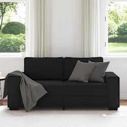 vidaXL Dvivietė sofa, juoda, 180x77x82 cm, audinys
