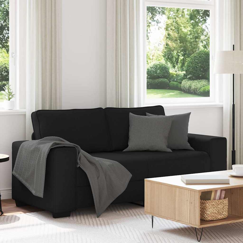 vidaXL 2-Sitzer-Sofa Schwarz 180x77x82 cm Stoff