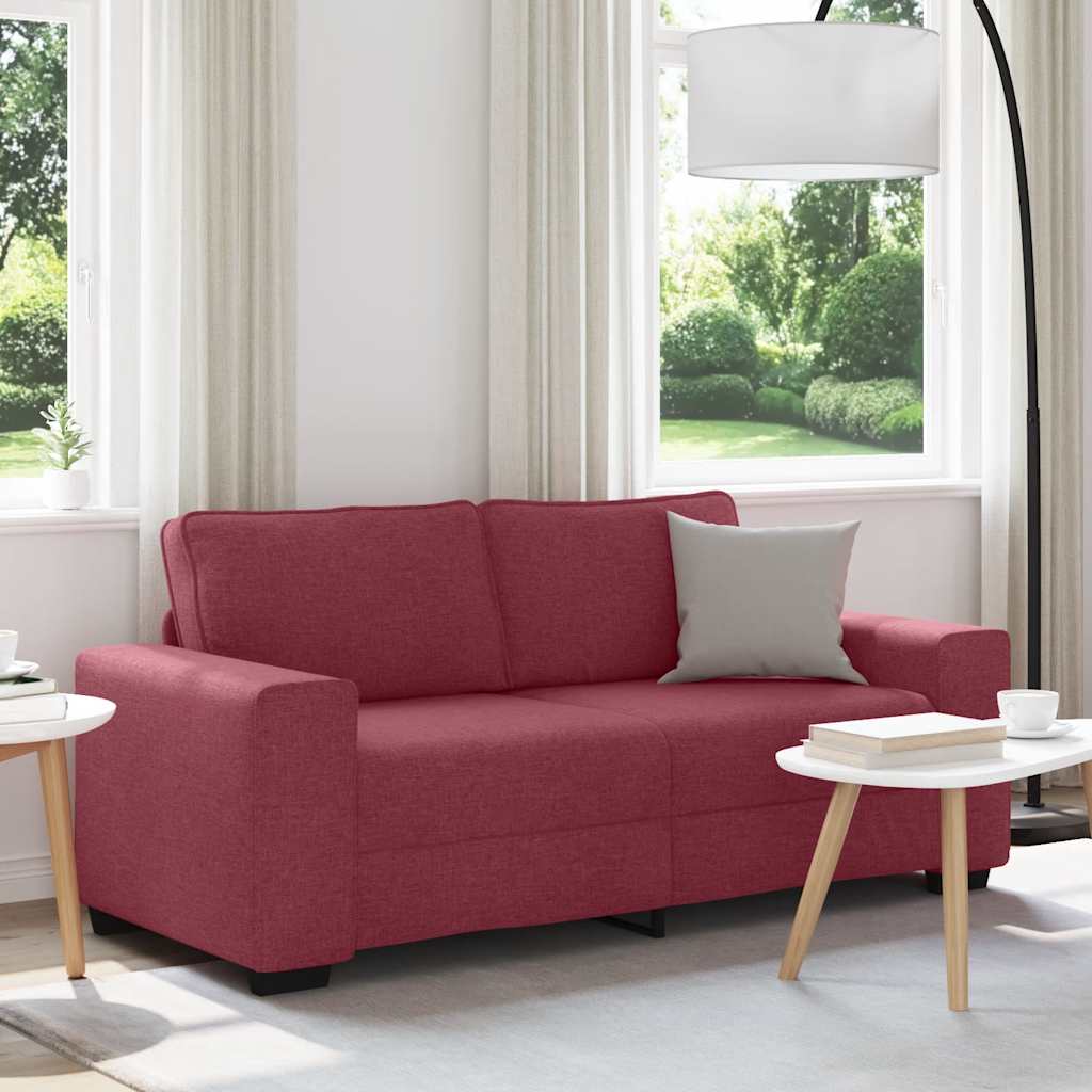 vidaXL 2-Sitzer-Sofa Weinrot 180x77x82 cm Stoff