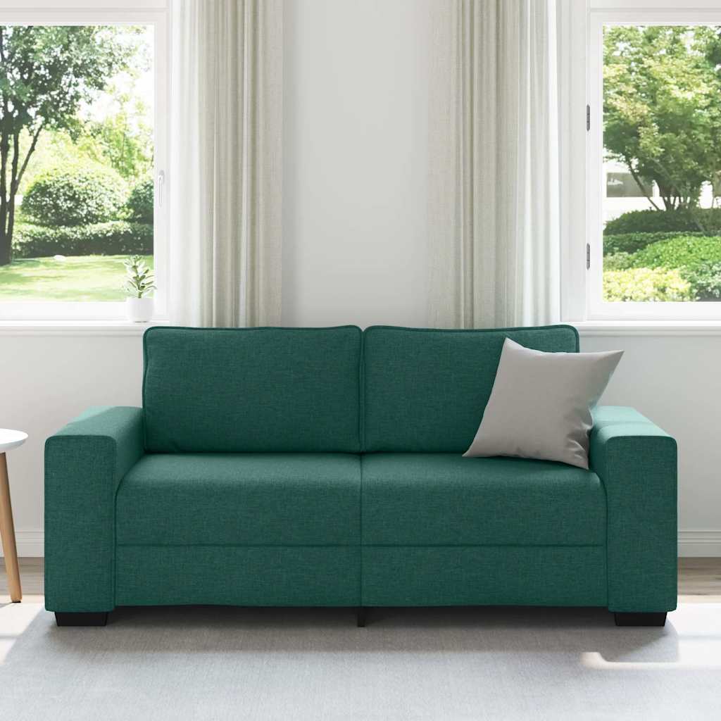 vidaXL 2-zitsbank donkergroen 140 cm stof