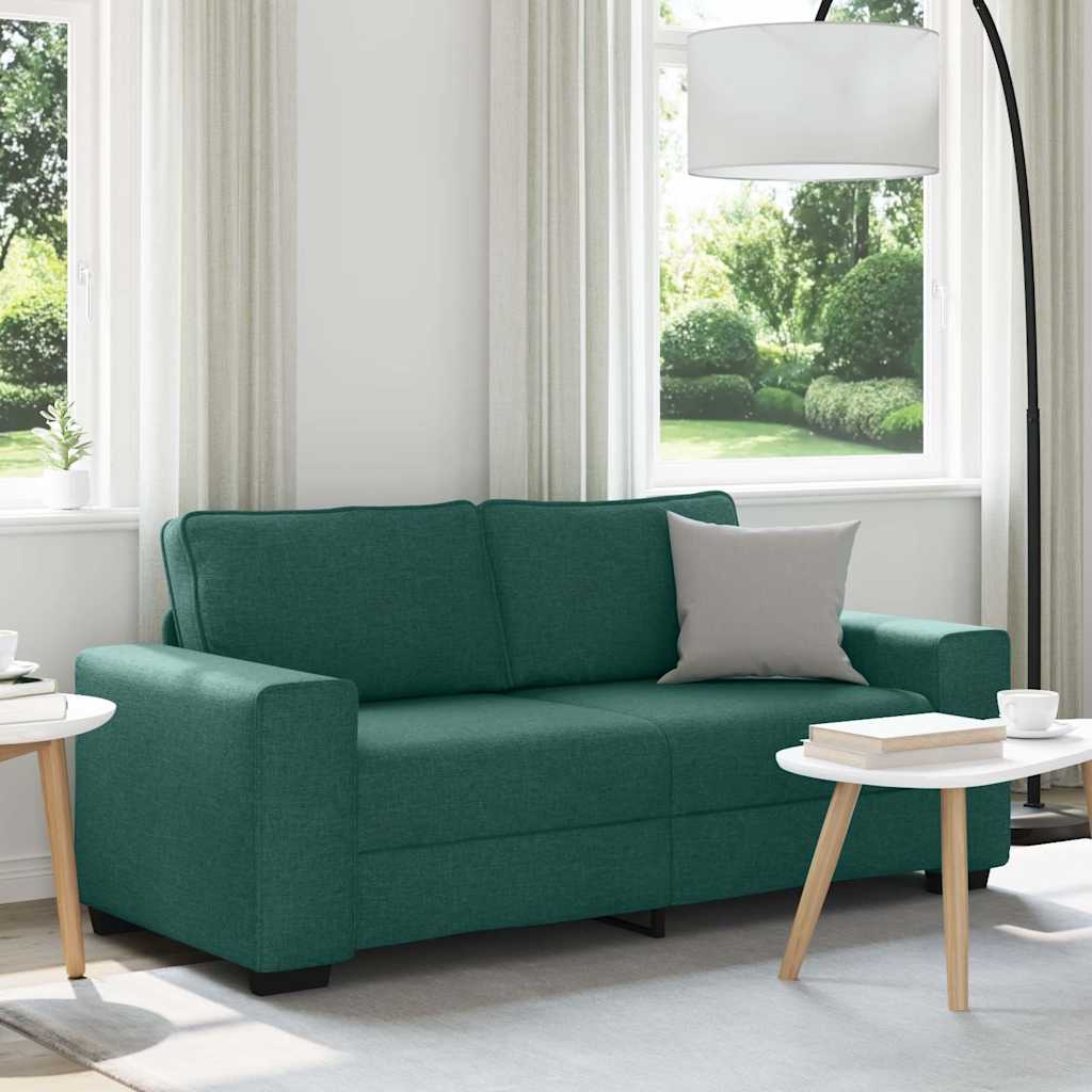 vidaXL 2-Sitzer-Sofa Dunkelgrün 180x77x82 cm Stoff