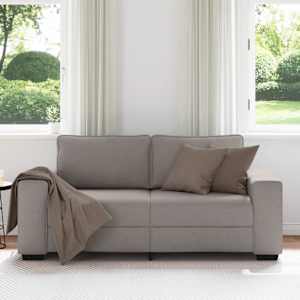 Dvoumístná pohovka taupe 180 x 77 x 82 cm látka - obrázek 3