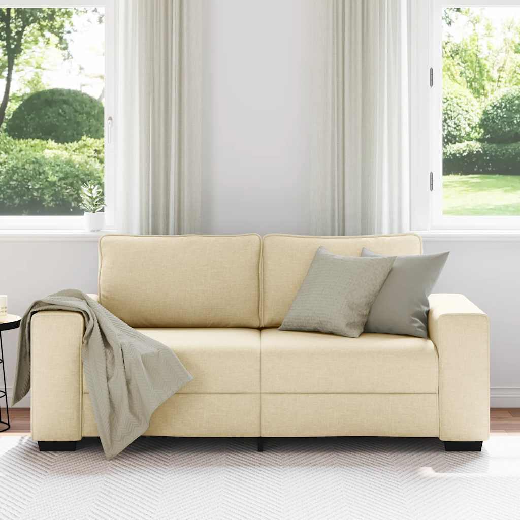 vidaXL 2-zitsbank crème 140 cm stof