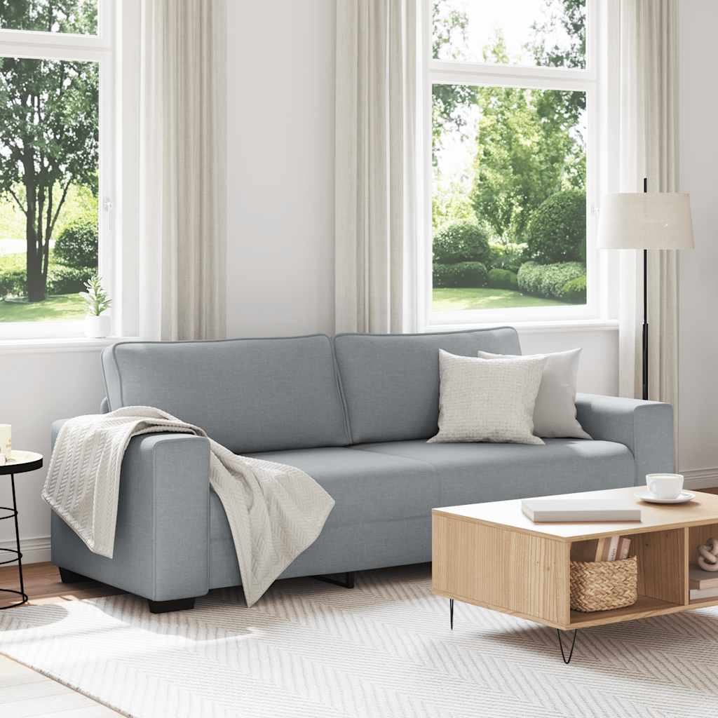 vidaXL 3-Sitzer-Sofa Hellgrau 180 cm Stoff