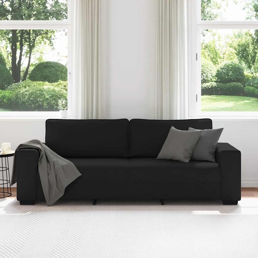 Thumbnail - vidaXL 3-Sitzer-Sofa Schwarz 220x77x82 cm Stoff