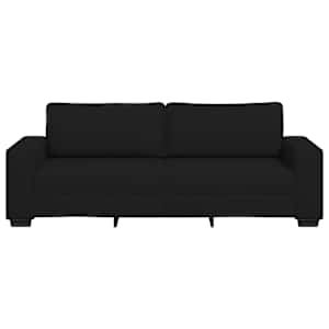 Pohovka pro 3 osoby černá 220x77x82 cm látka - obrázek 4