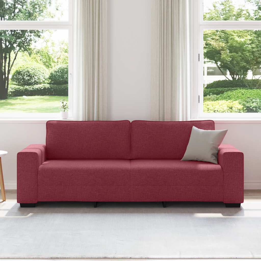vidaXL 3-zitsbank wijnrood 180 cm stof