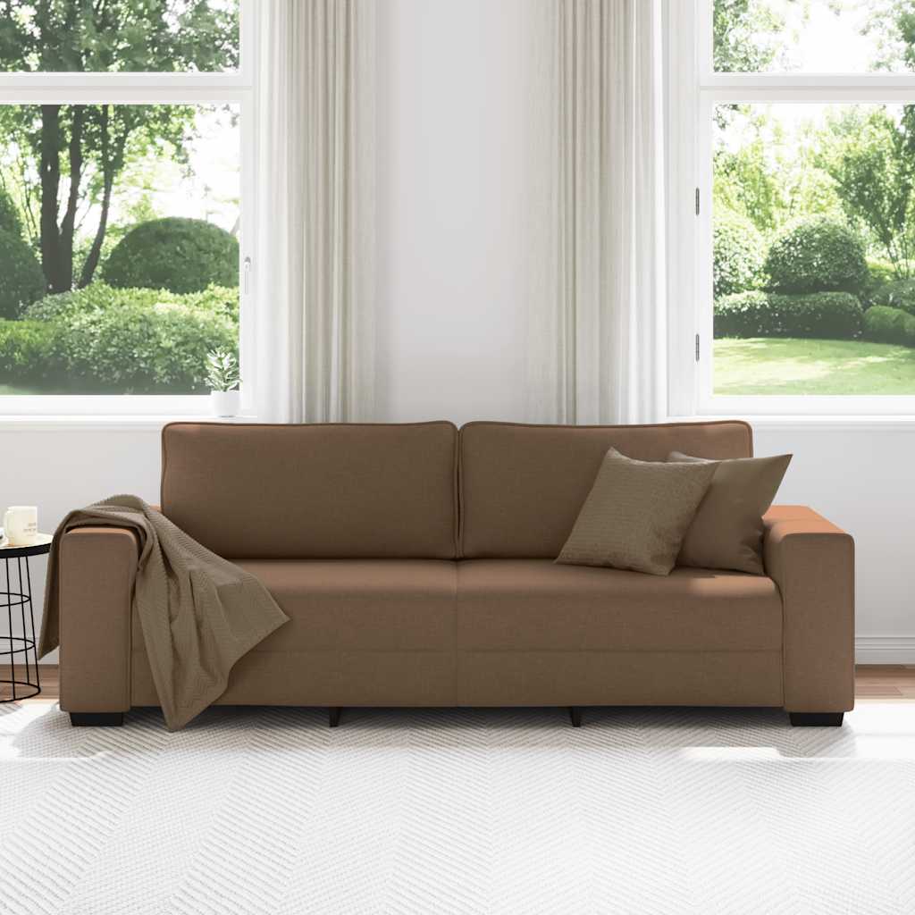 Thumbnail - vidaXL 3-Sitzer-Sofa Braun 220x77x82 cm Stoff