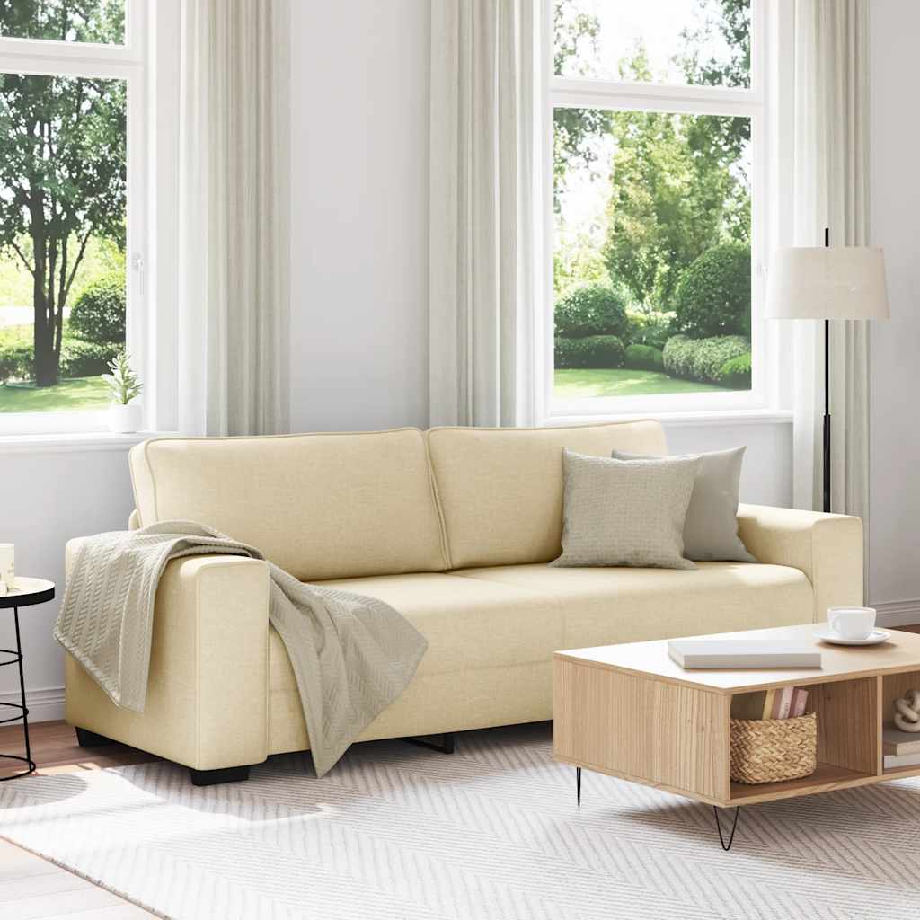 vidaXL 3-Sitzer-Sofa Creme 180 cm Stoff