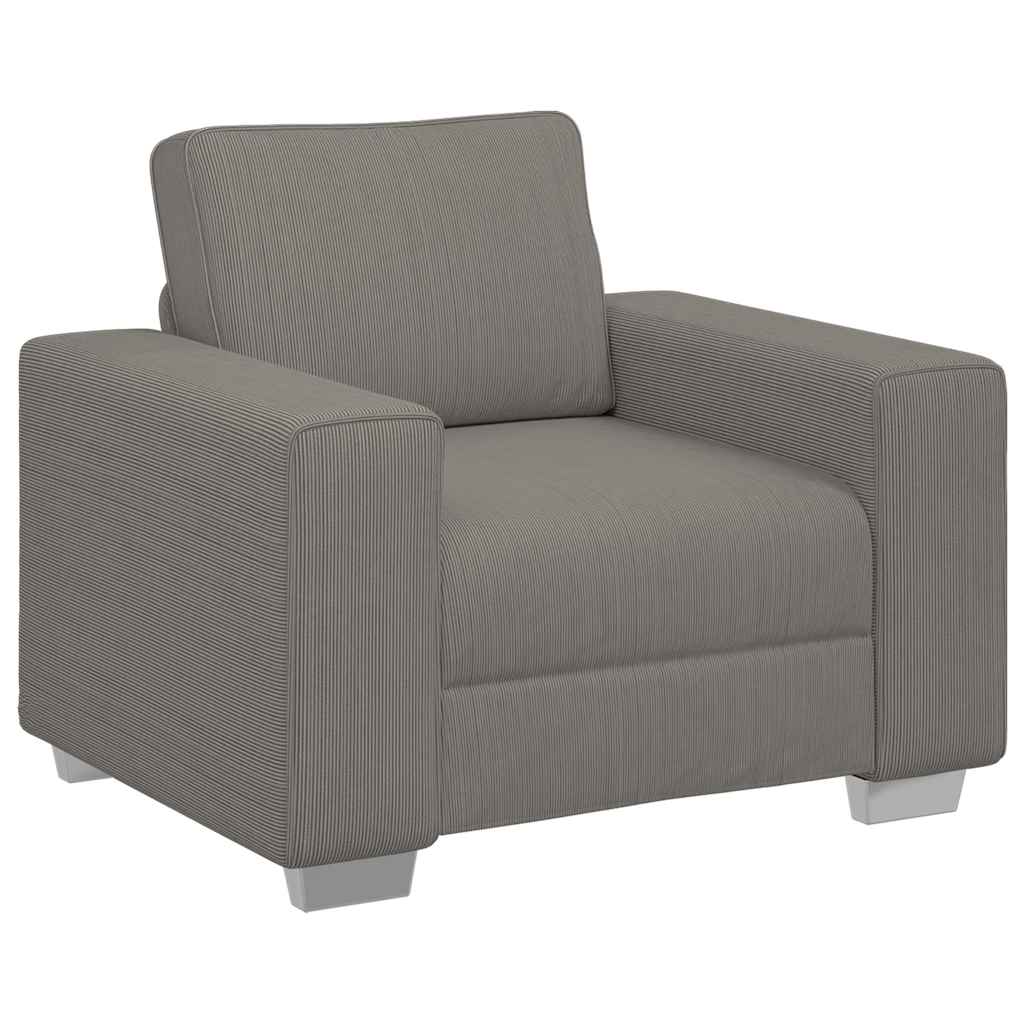 Thumbnail - vidaXL Sessel Hellgrau 60 cm Cordstoff