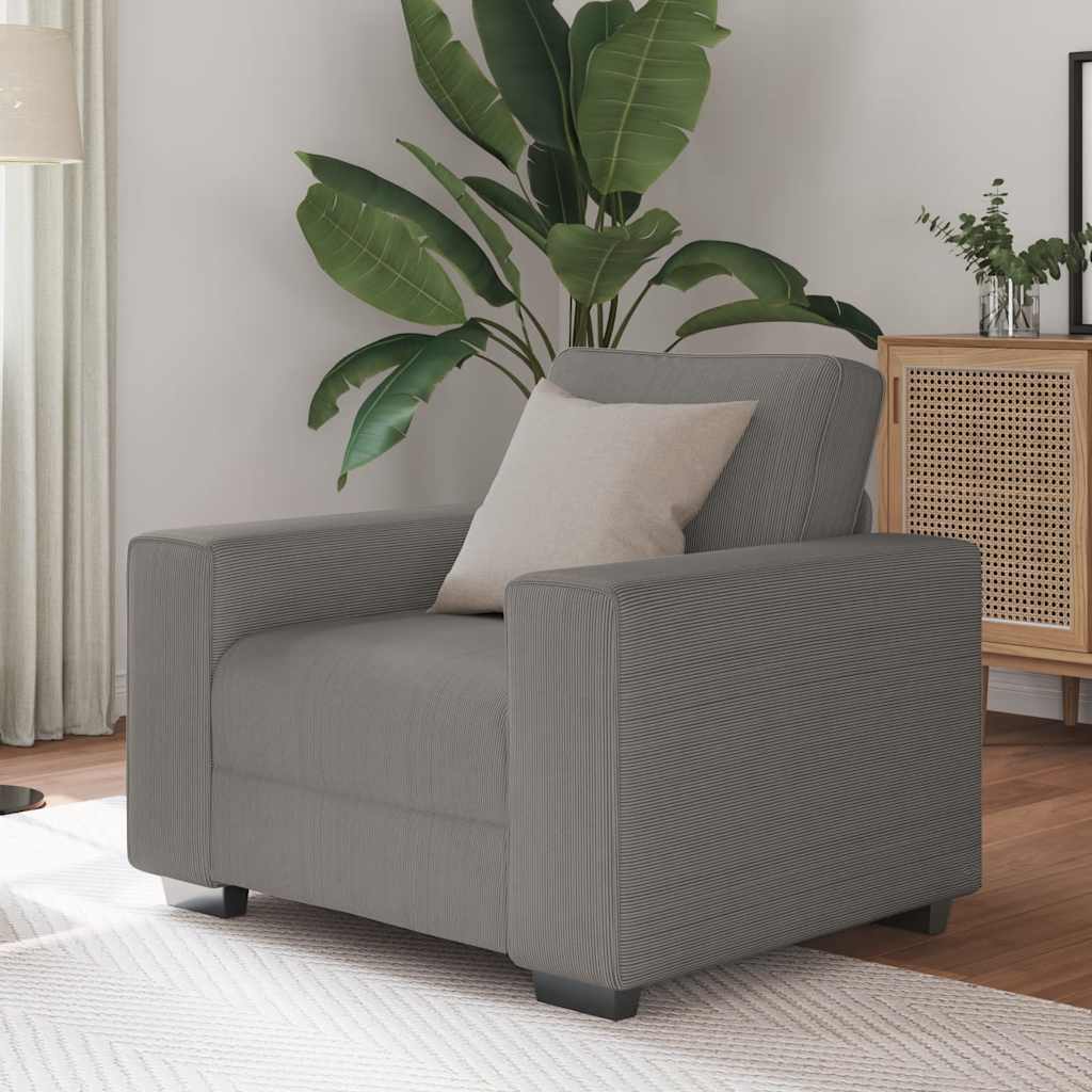 vidaXL Sessel Hellgrau 60 cm Cordstoff