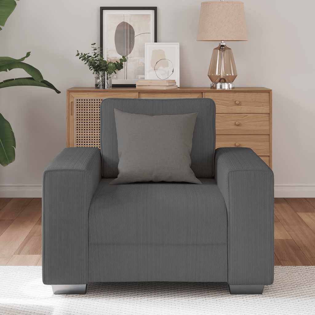 Thumbnail - vidaXL Sessel Dunkelgrau 60 cm Cordstoff
