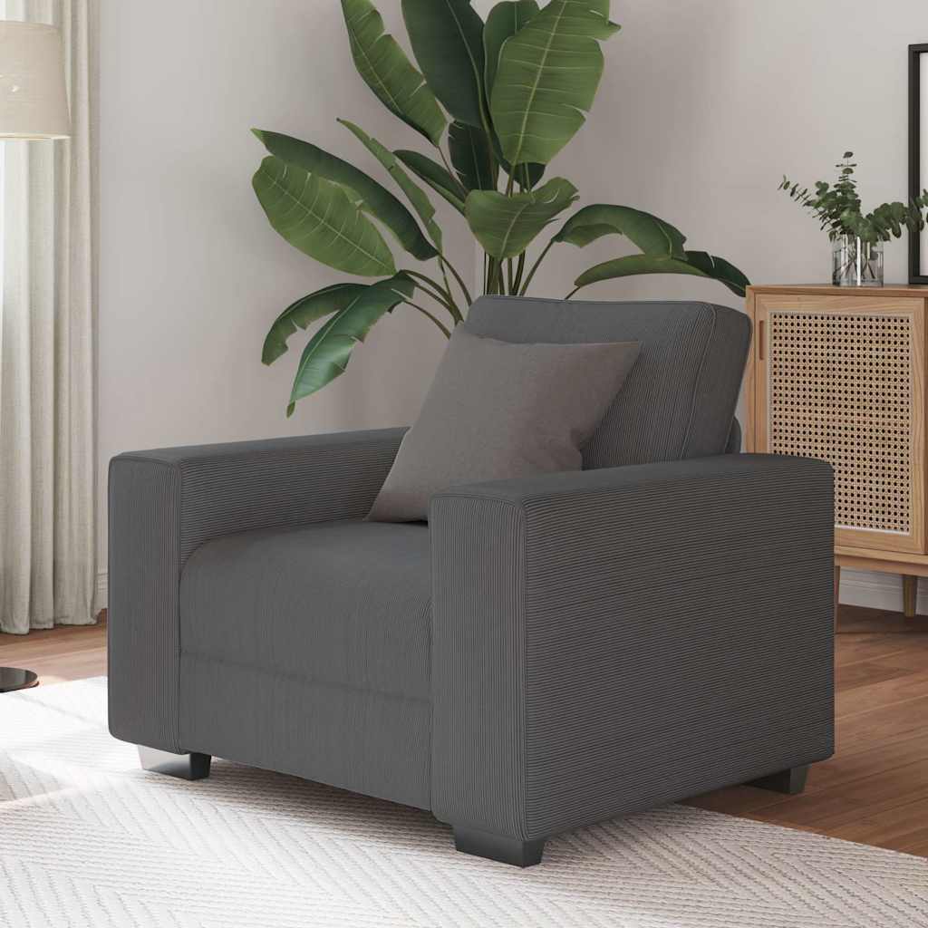 vidaXL Sessel Dunkelgrau 60 cm Cordstoff