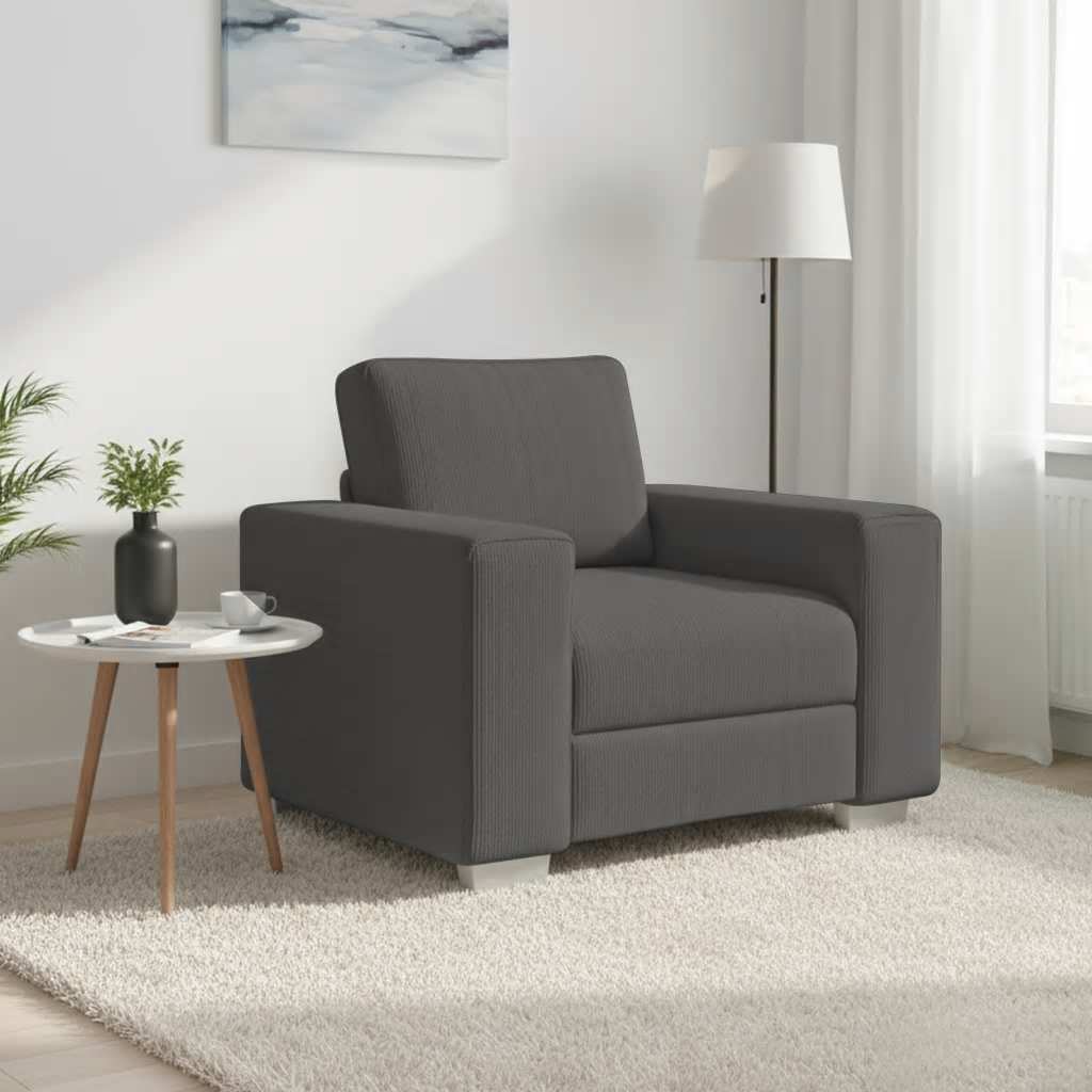 vidaXL Sessel Dunkelgrau 100x77x82 cm Cordstoff