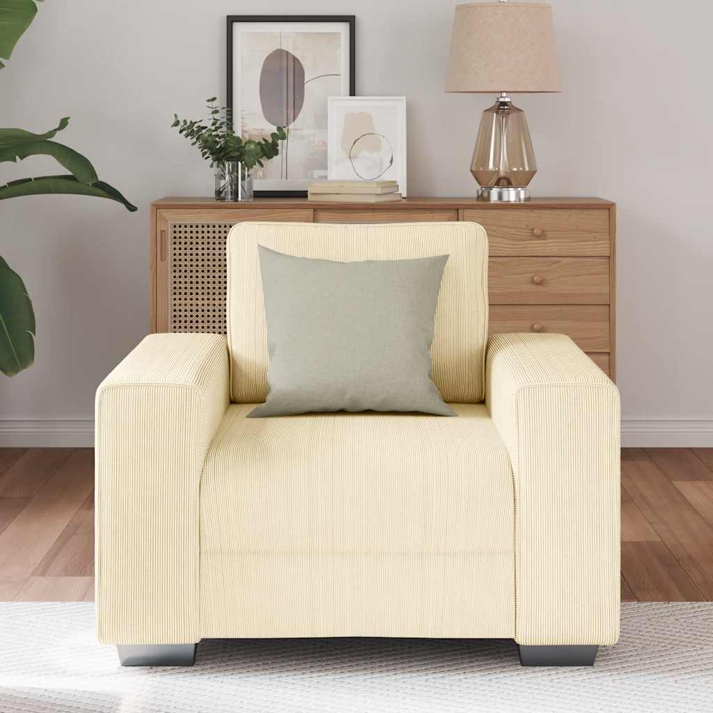 vidaXL Sofastoel Crème 60 cm Corduroy Stof