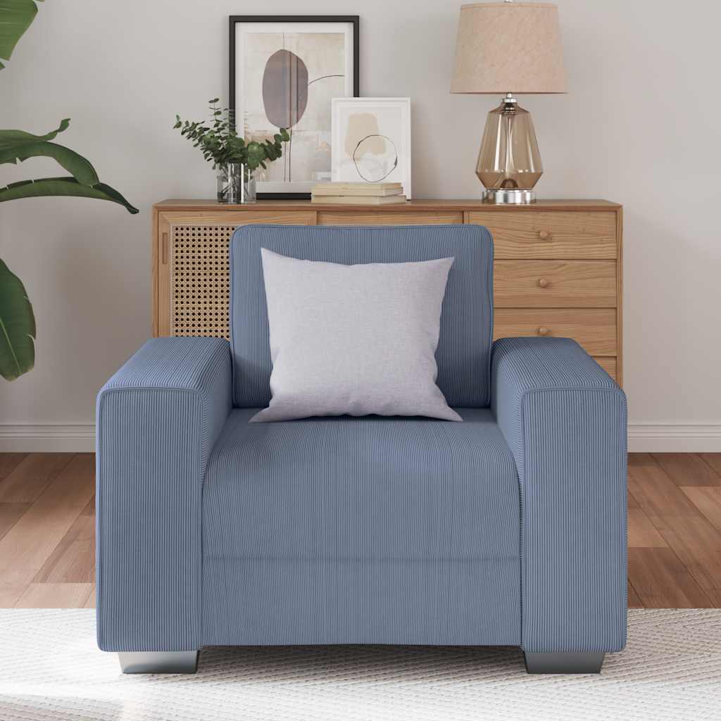 vidaXL Sofastoel Blauw 60 cm Corduroy Stof