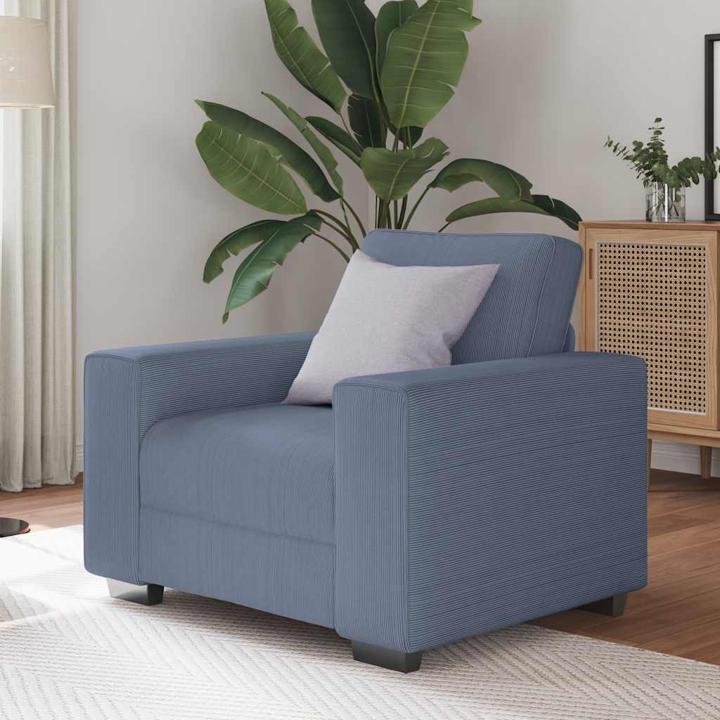 vidaXL Sessel Blau 60 cm Cordstoff
