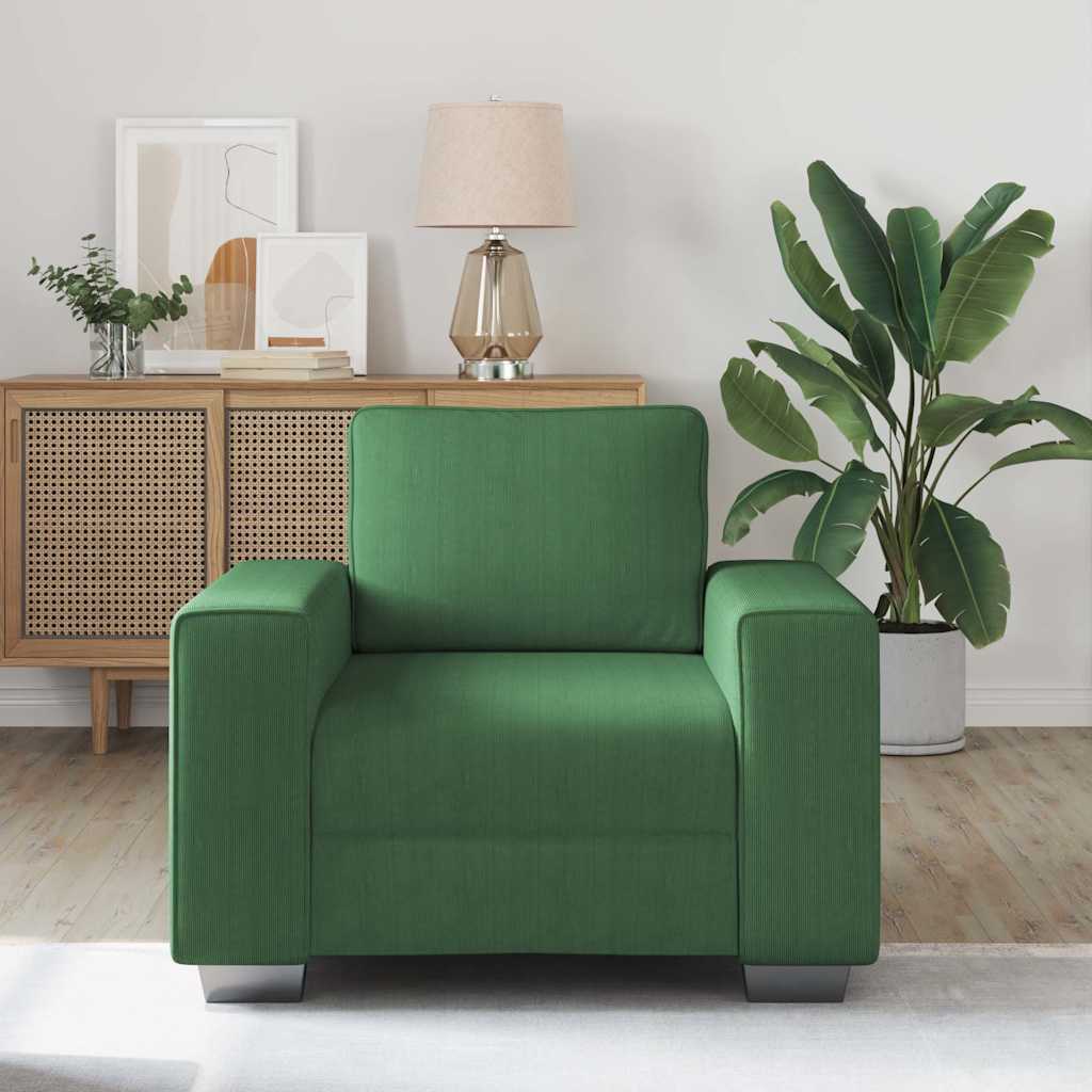 vidaXL Sofastoel Donkergroen 60 cm Corduroy Stof