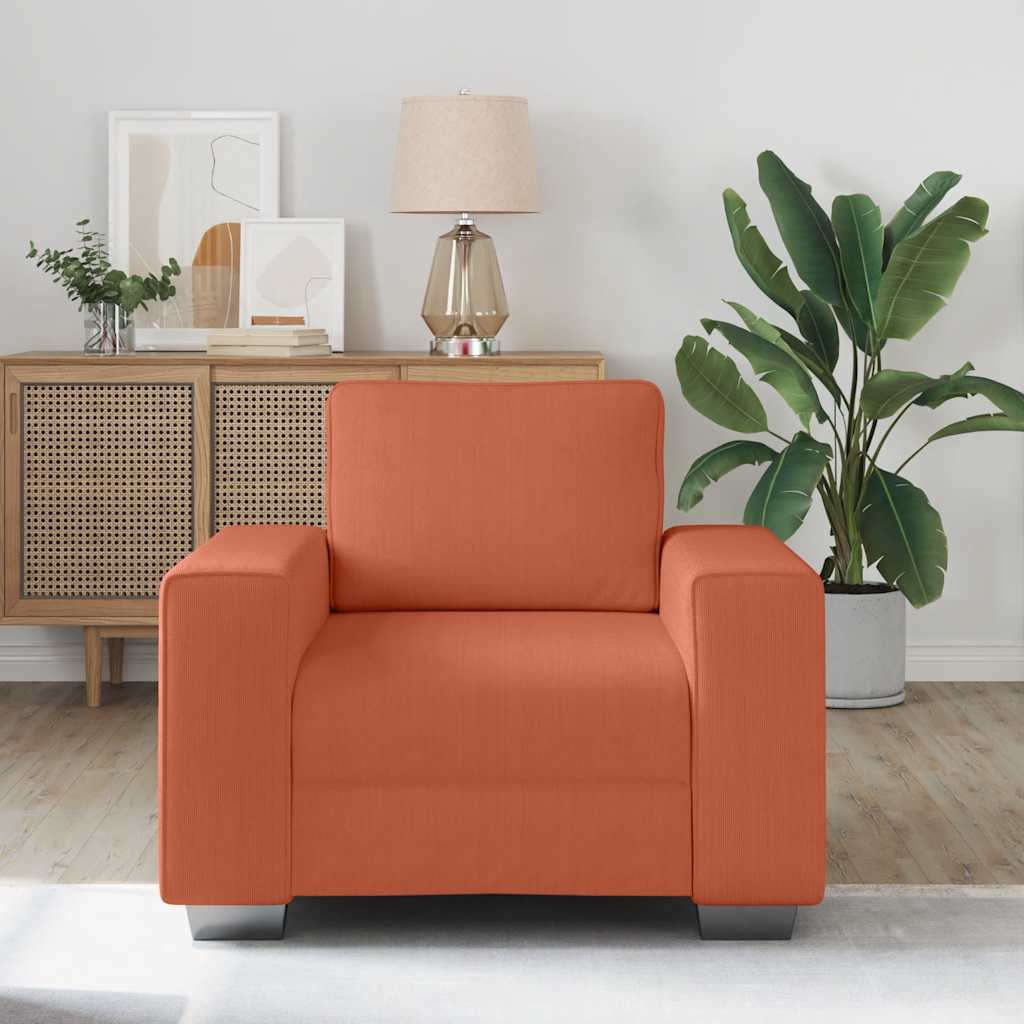 vidaXL Sofastoel Rood Oranje 60 cm Corduroy Stof
