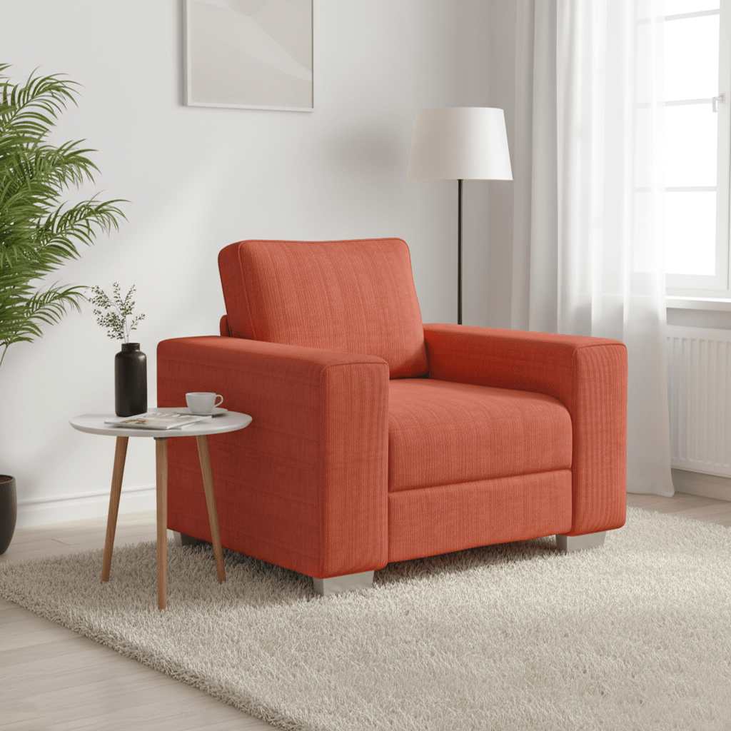 vidaXL Sessel Rot Orange 60 cm Cordstoff