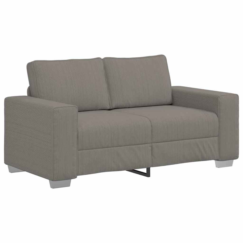vidaXL Loveseat Sofa Lichtgrijs 160x77x82 cm Corduroy Stof grijs, foto 3
