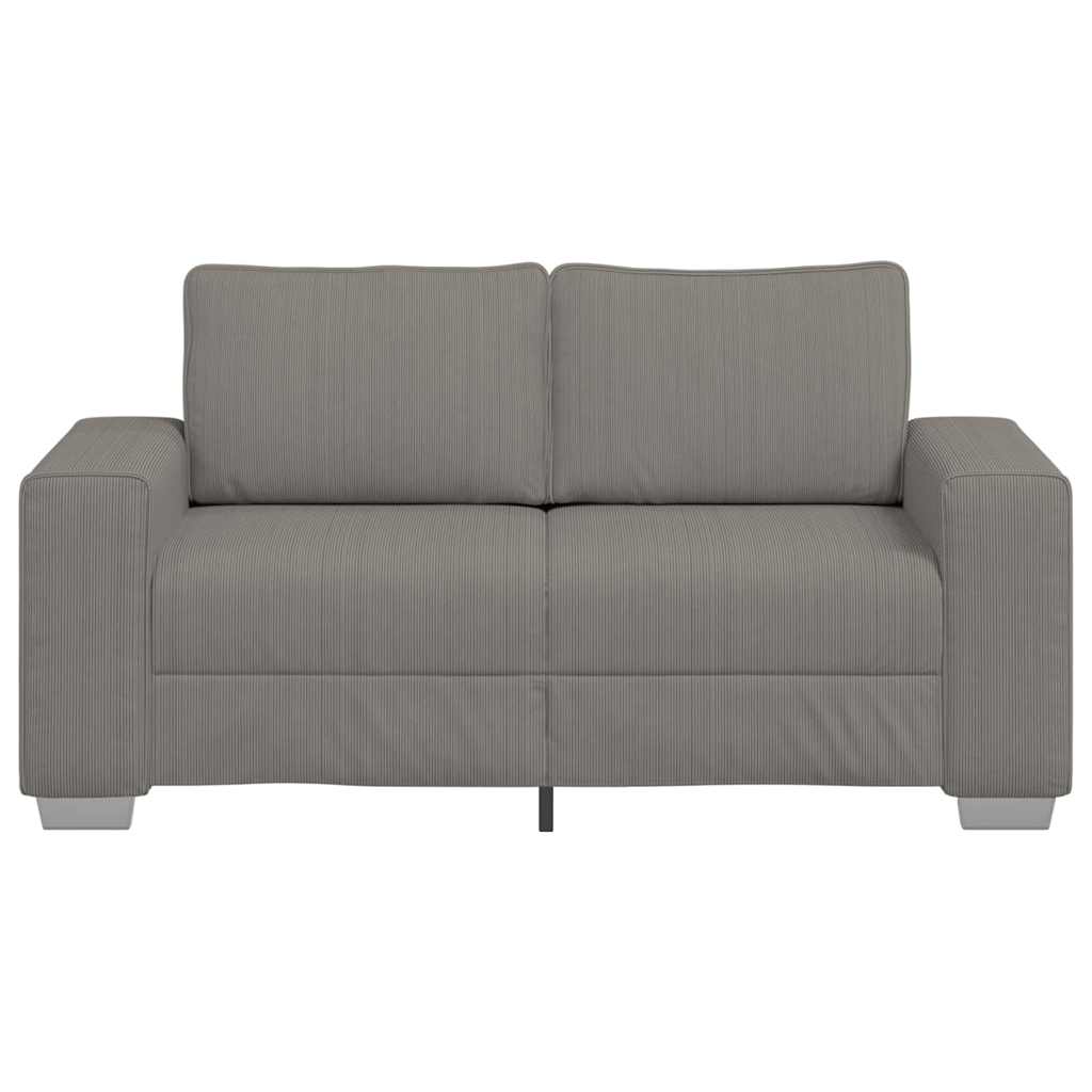 vidaXL Loveseat Sofa Lichtgrijs 160x77x82 cm Corduroy Stof grijs, foto 4