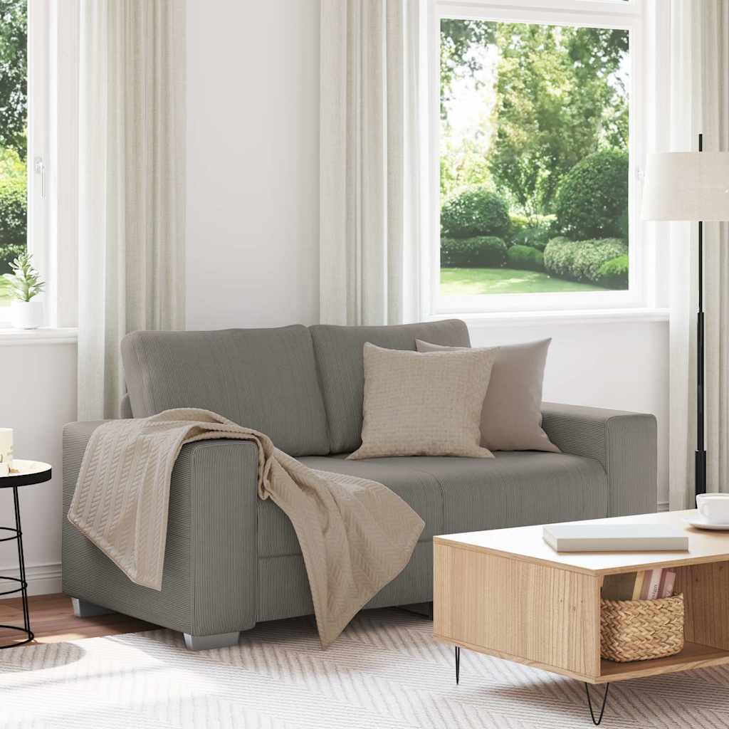 vidaXL Canapea extensibilă gri deschis 160x77x82 cm, material catifea reiată