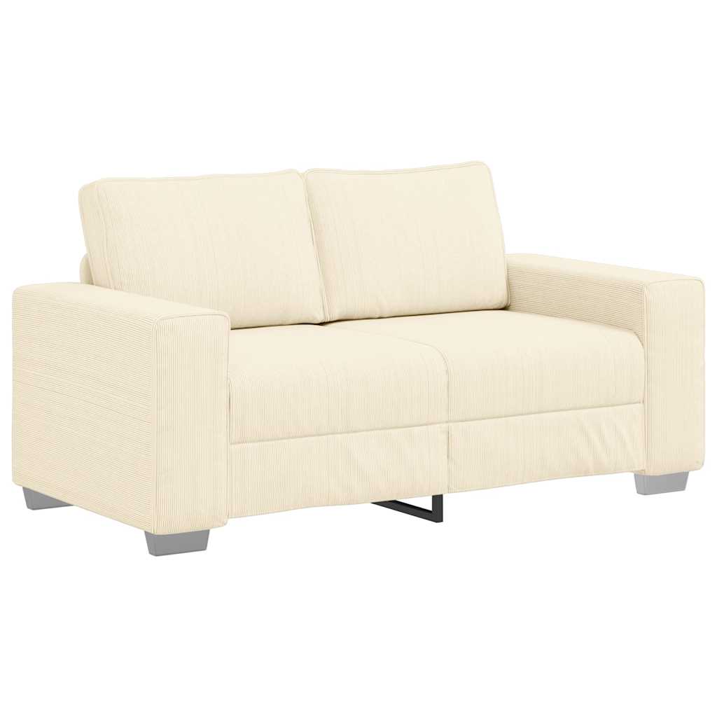 vidaXL Loveseat Sofa Crème 160x77x82 cm Corduroy Stof, foto 3