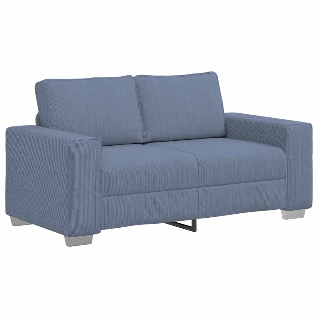 vidaXL Loveseat Sofa Blauw 160x77x82 cm Corduroy Stof, foto 3