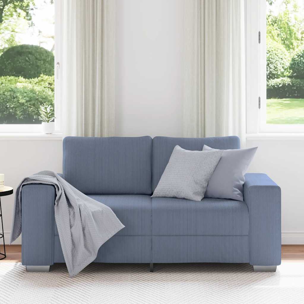 Thumbnail - vidaXL Zweisitzer-Sofa Blau 120 cm Cordstoff