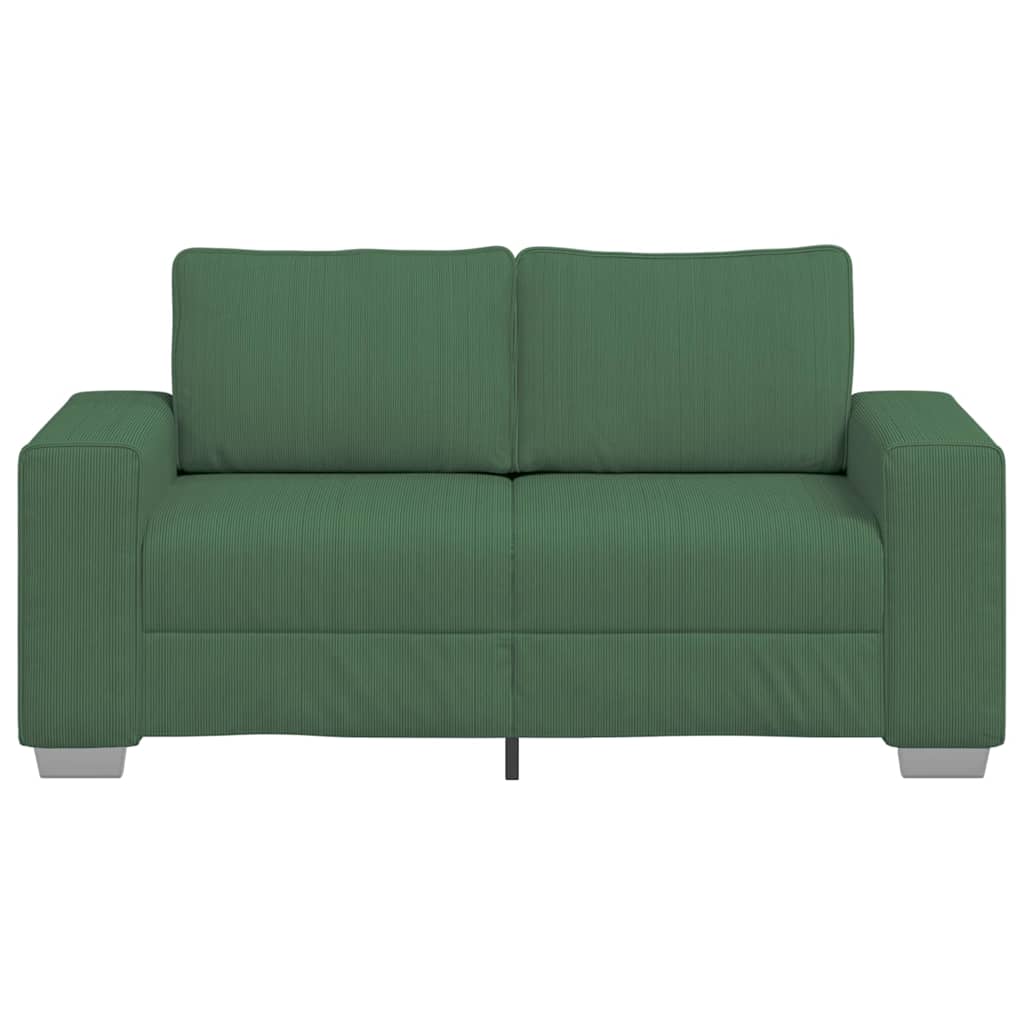 vidaXL Loveseat Sofa Donkergroen 160x77x82 cm Corduroy Stof groen, foto 4