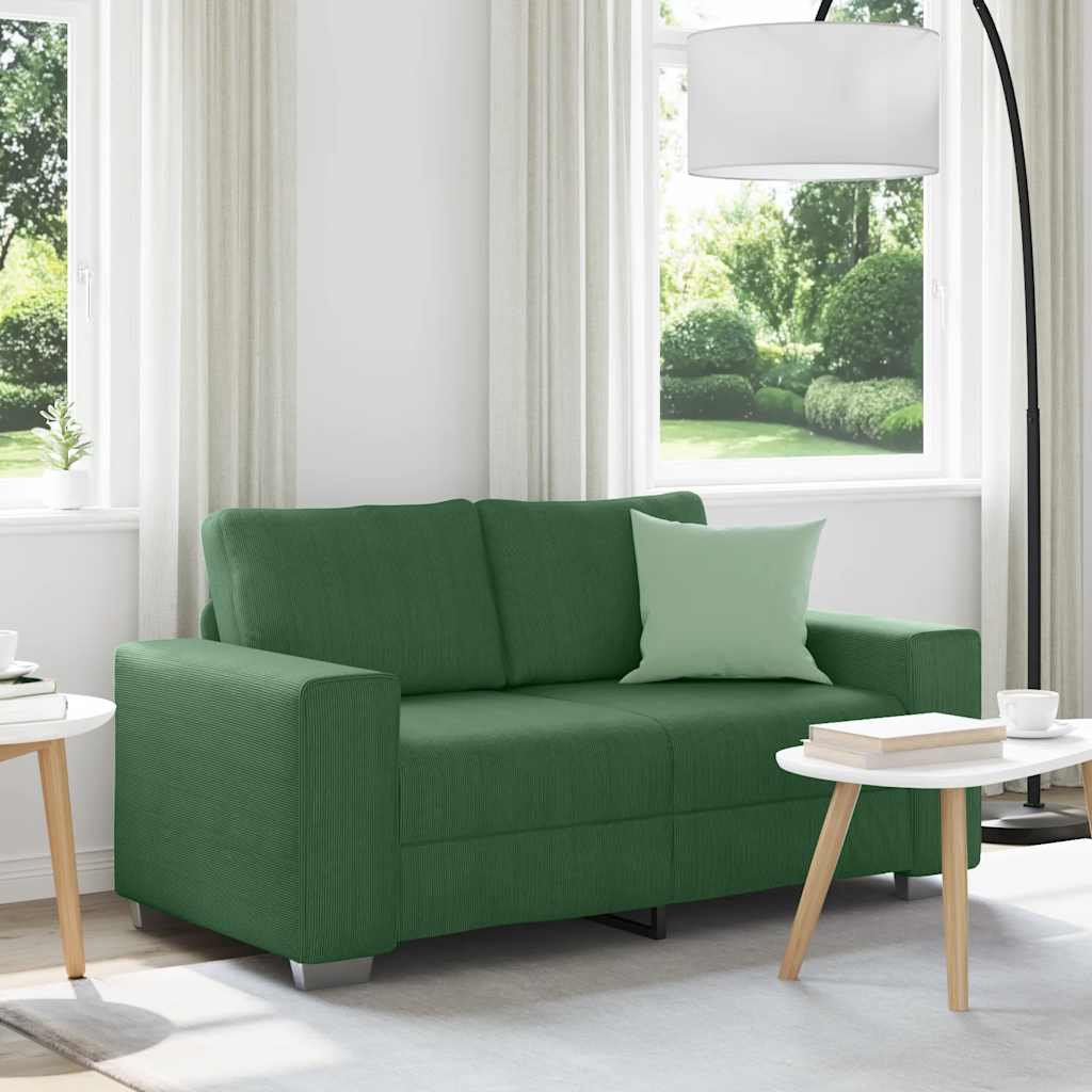 vidaXL Zweisitzer-Sofa Dschungelgrün 120 cm Cordstoff