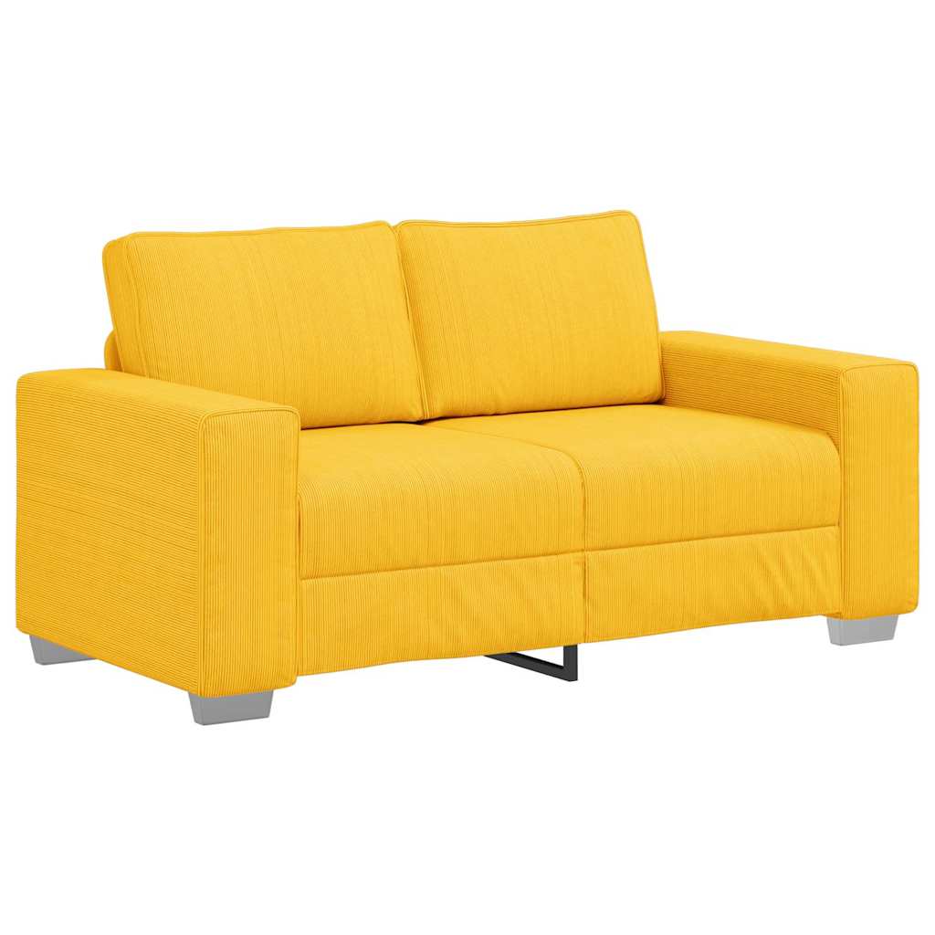 vidaXL Loveseat Sofa Lichtgeel 160x77x82 cm Corduroy Stof geel, foto 3